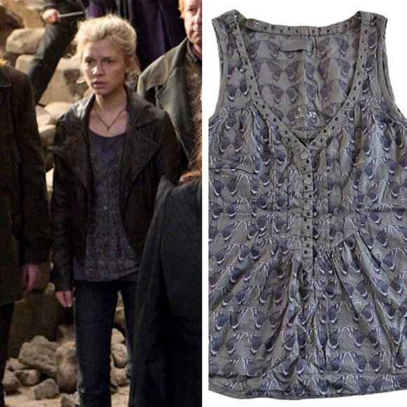 Gray Grommet Butterfly Tank ASO Fleur Delacour in Harry Potter - Picture 1 of 5